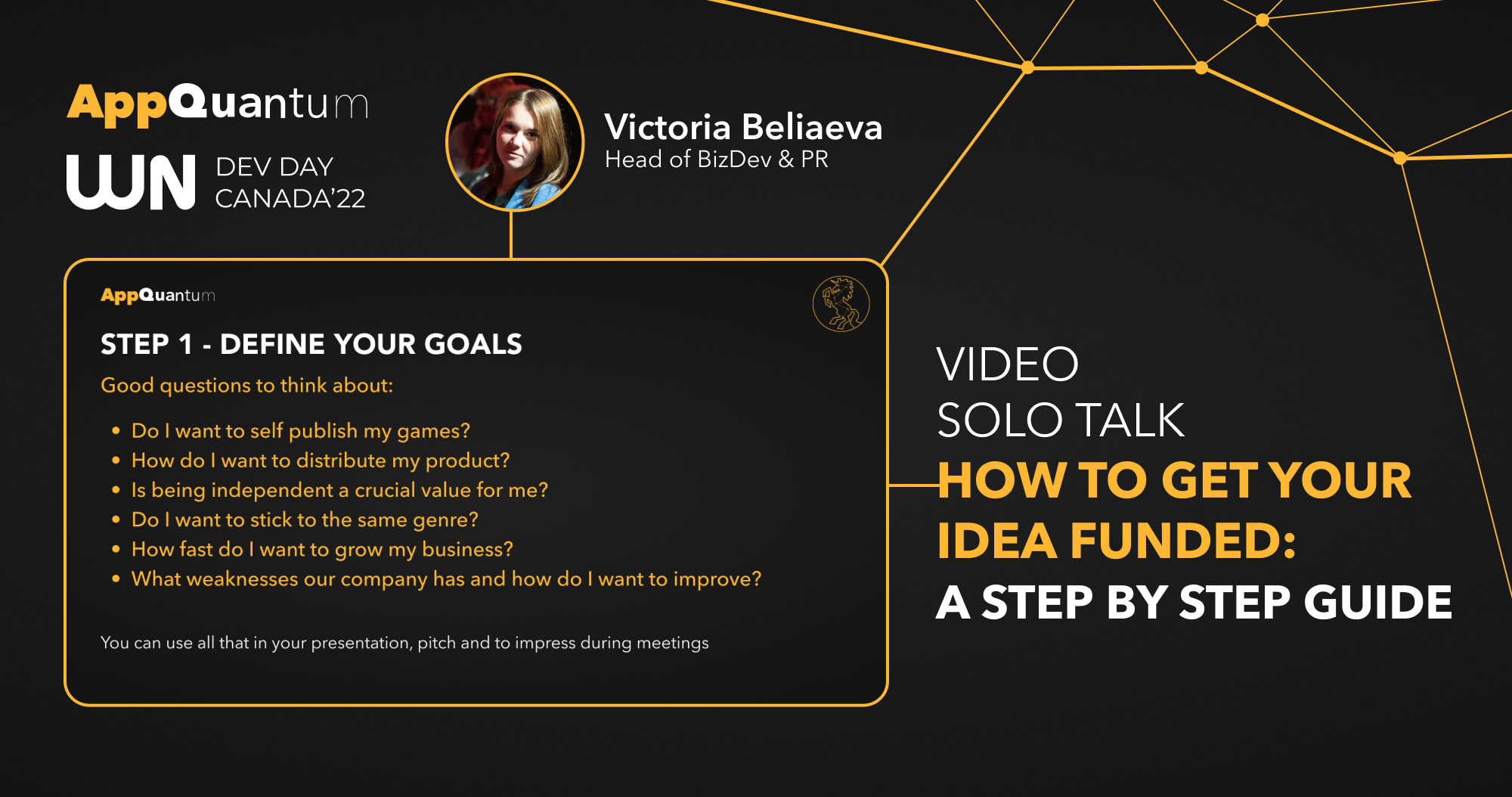 Victoria Beliaeva Solo Talk: “How to Get Your Idea Funded: A Step by Step Guide”